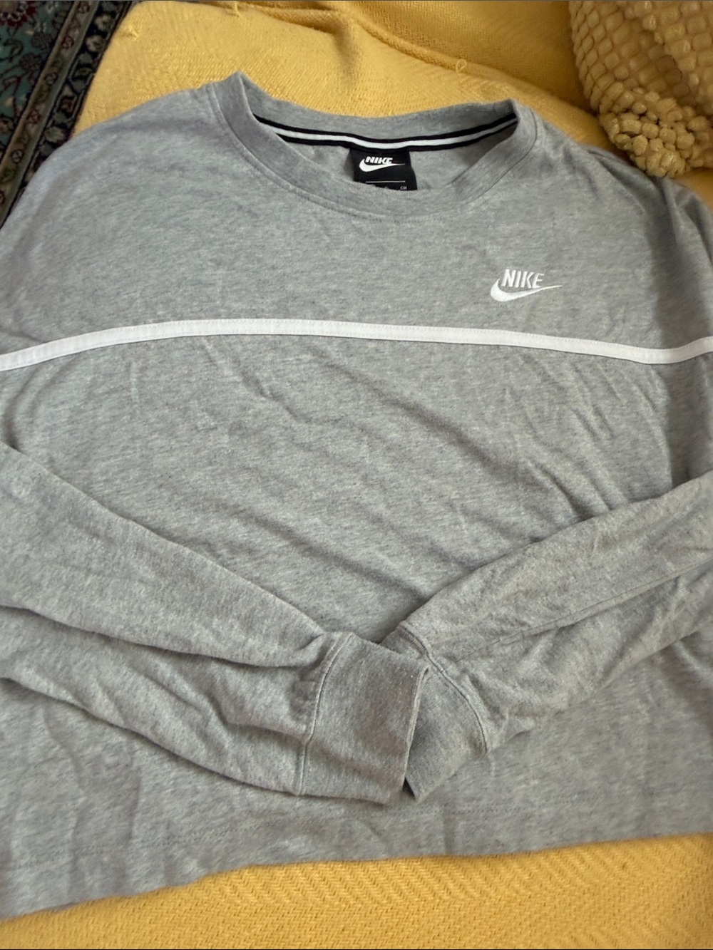 Nike Grey Crewneck Sweatshirt with White Piping